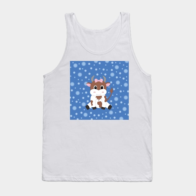 cute cartoon cow Tank Top by Ulka.art